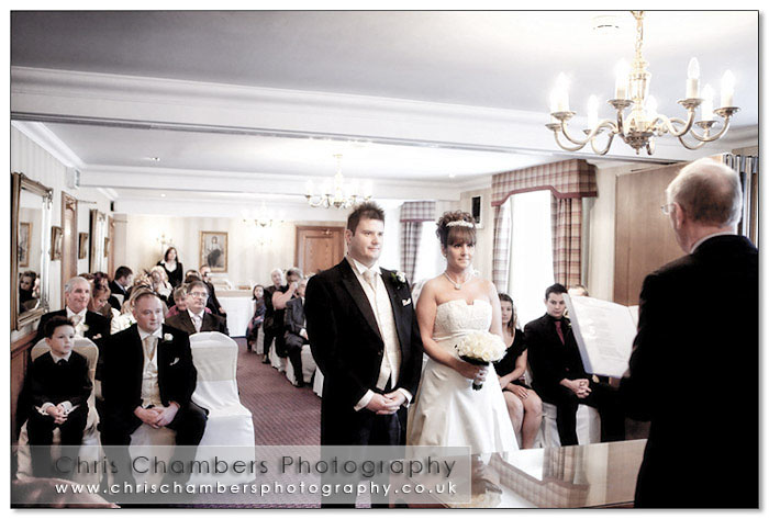 During the wedding ceremony at Wentbridge House