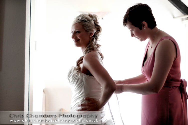 Nina getting ready for her wedding day. Allerton Castle and Goldsborough Church