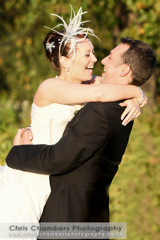 Bride and groom at Walton Hall Waterton Park